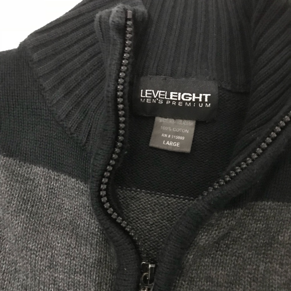 100% Cotton Full Zip Up Cardigan Sweater Men's L